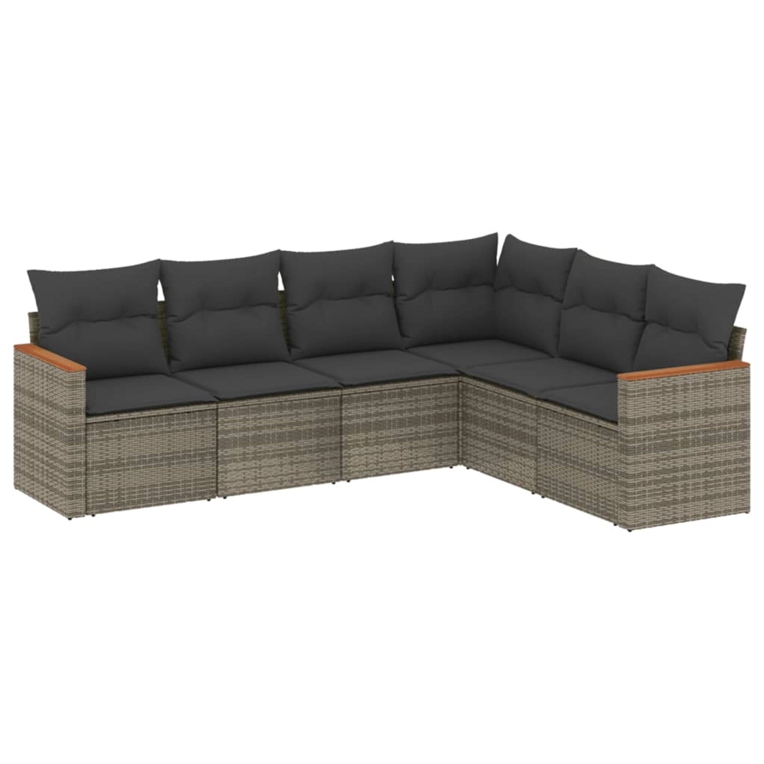 vidaXL 6-tlg Garten-Sofagarnitur mit Kissen Grau Poly Rattan Modell 59 günstig online kaufen