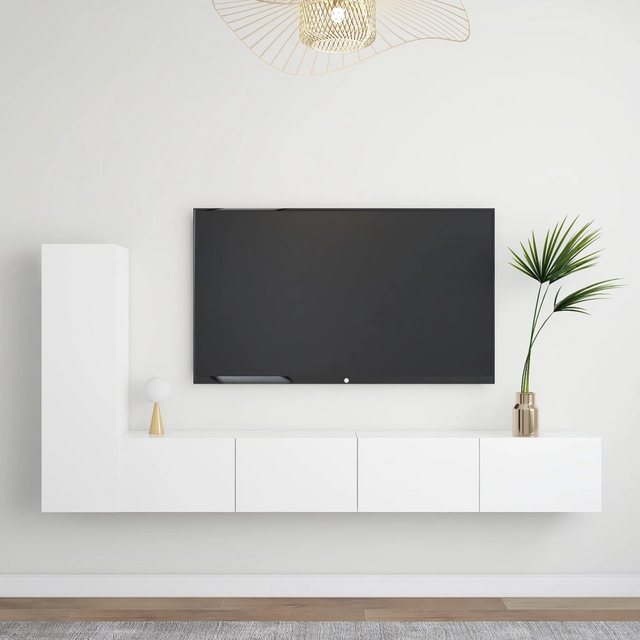 vidaXL TV-Schrank 3-tlg TV-Schrank-Set Weiß Spanplatte günstig online kaufen