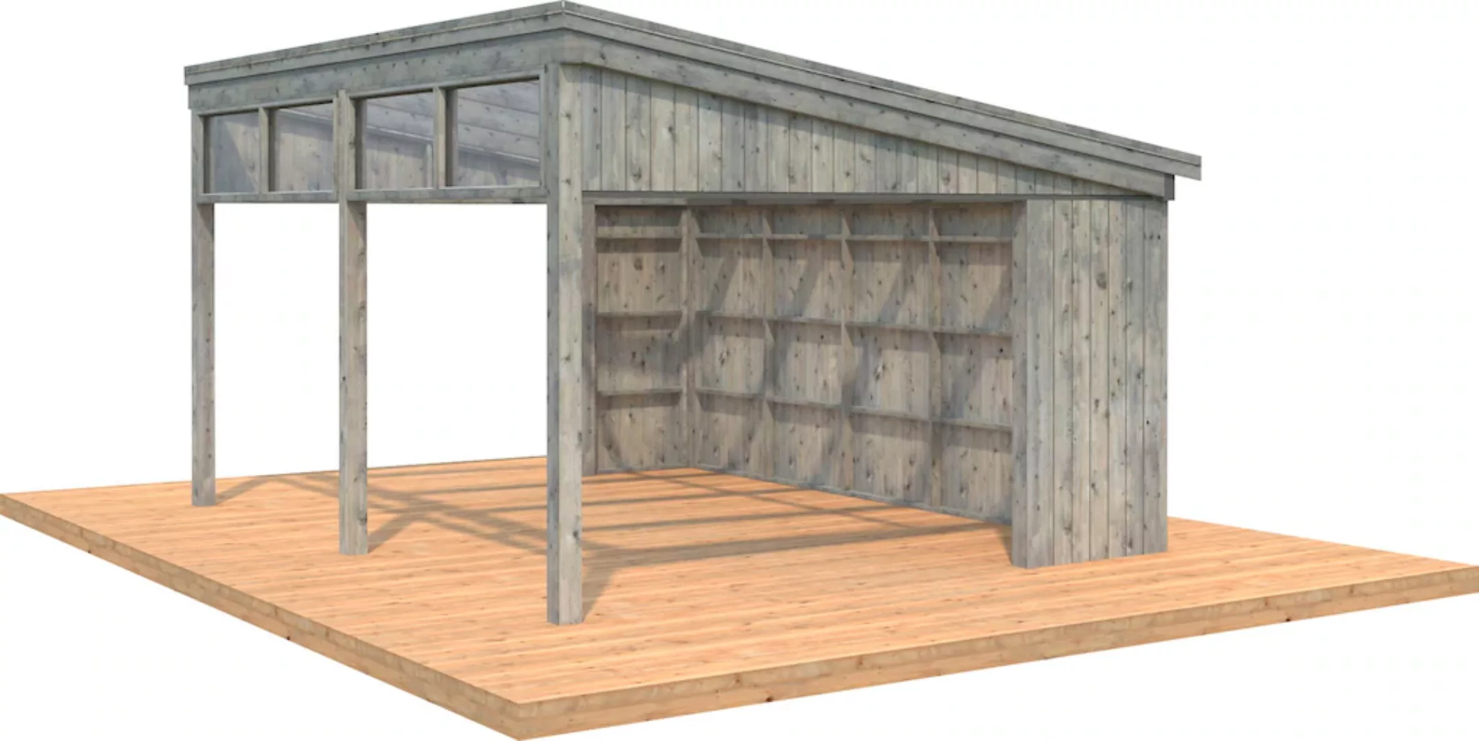 Palmako Pavillon Nova 17,8 m² Kit Grau Tauchgrundiert 502 cm x 396 cm günstig online kaufen