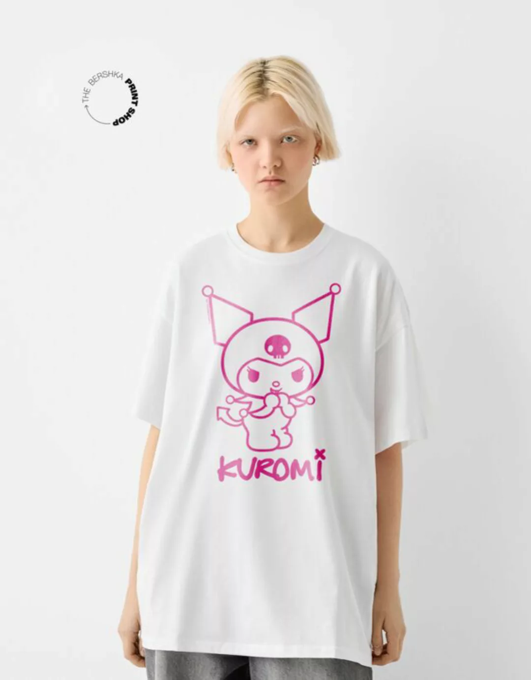 Bershka T-Shirt Kuromi Im Boxy-Fit Mit Kurzen Ärmeln Damen L Grbrochenes We günstig online kaufen