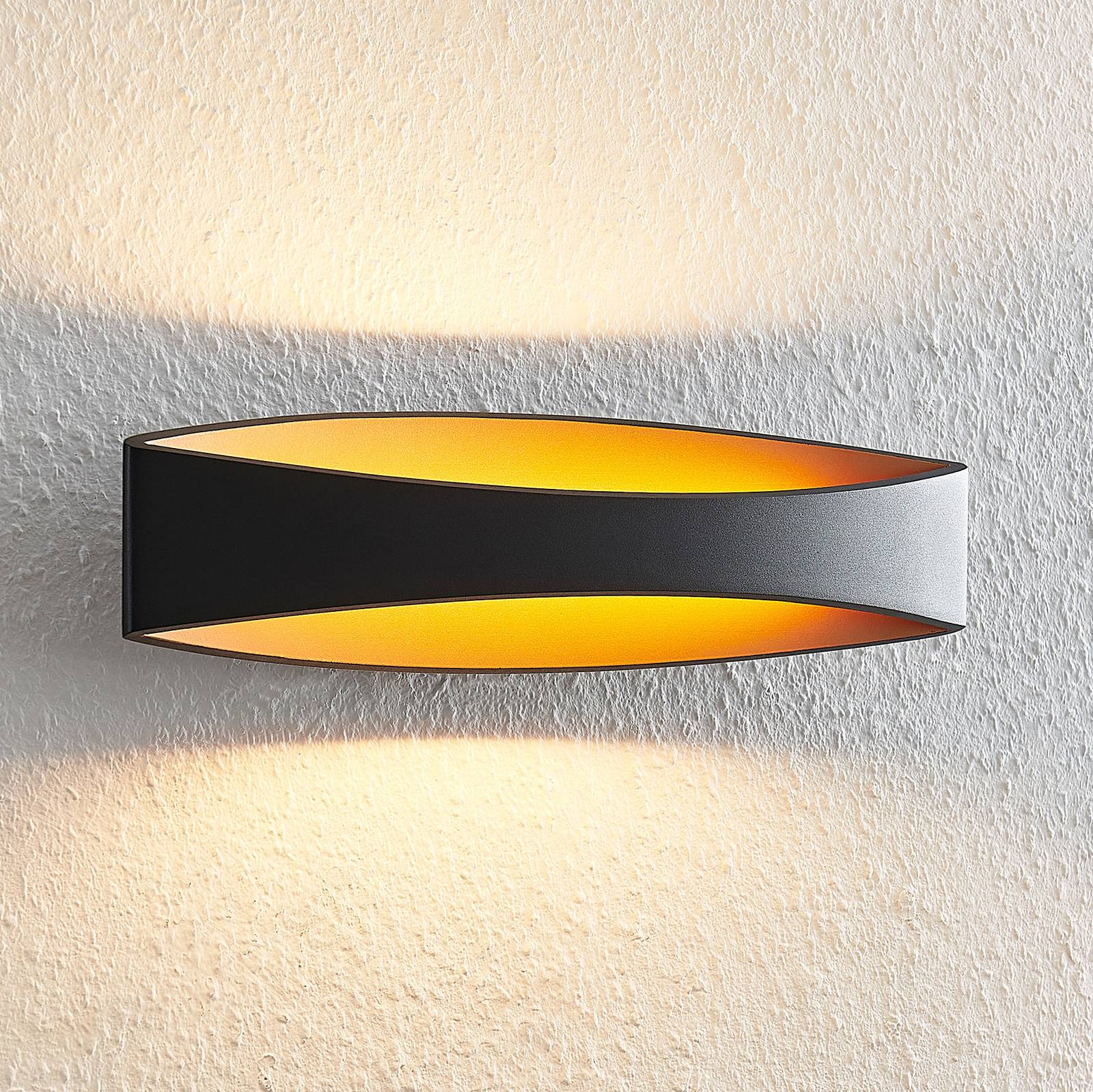 Arcchio Jelle LED-Wandleuchte, 43,5 cm, schwarz günstig online kaufen