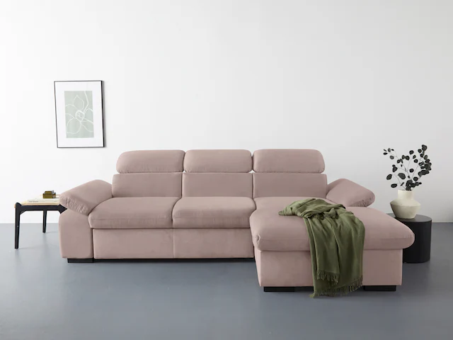 COTTA Ecksofa »Lola L-Form mit Kopfteilfunktion & Hocker«, (Set, mit Hocker günstig online kaufen