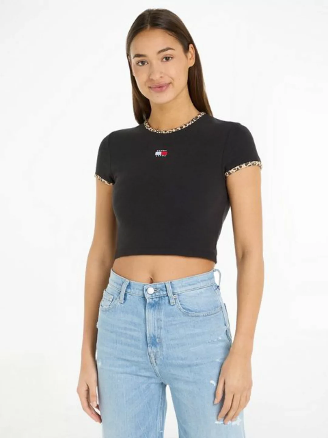 Tommy Jeans T-Shirt TJW CRP LEO BINDING TEE im modischem Animal Print günstig online kaufen