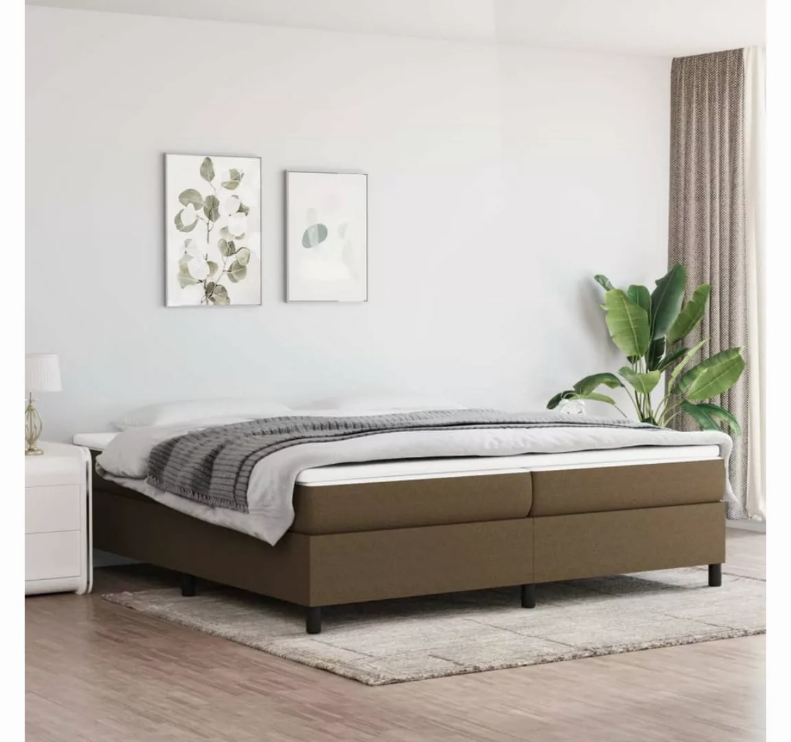 vidaXL Boxspringbett, Boxspringbett mit Matratze Dunkelbraun 200x200 cm Sto günstig online kaufen