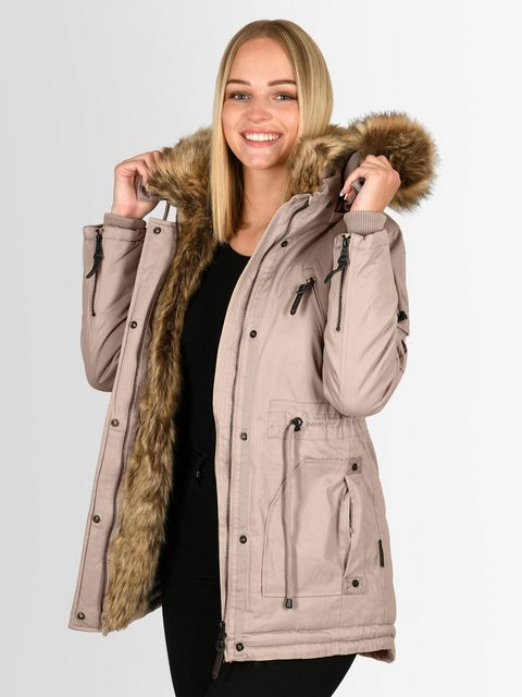 Navahoo Winterjacke Daria Winterjacke mit voluminösem Kunstfellkragen günstig online kaufen