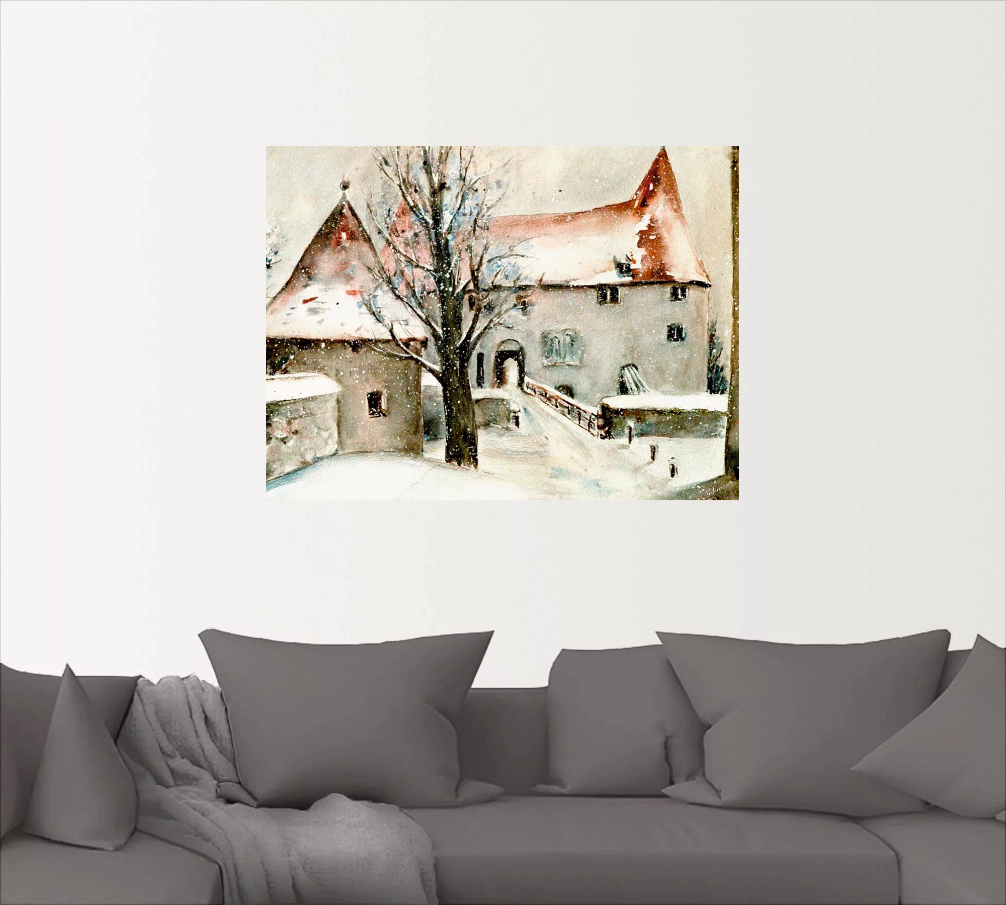 Artland Wandbild "Winter auf der Burg", Gebäude, (1 St.), als Leinwandbild, günstig online kaufen