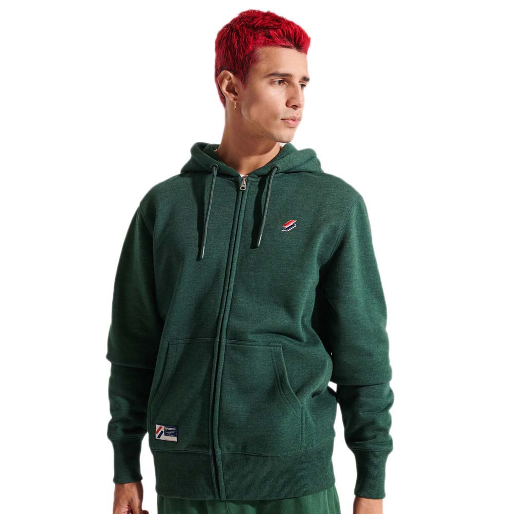 Superdry Code Essential Sweatshirt Mit Reißverschluss L Enamel Green Marl günstig online kaufen
