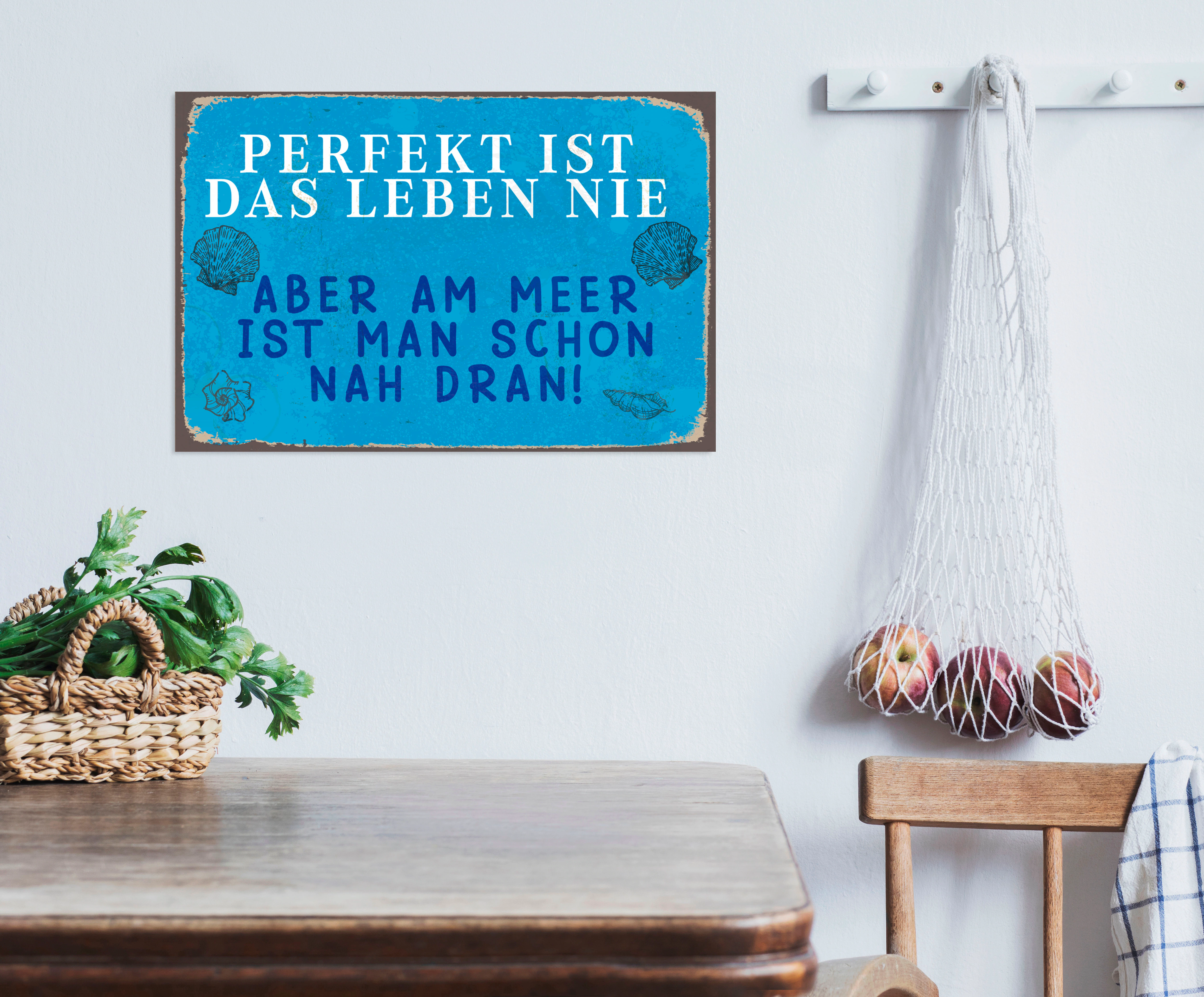 queence Metallbild "Perfekt", Schriftzüge, (1 St.), Stahlschilder günstig online kaufen