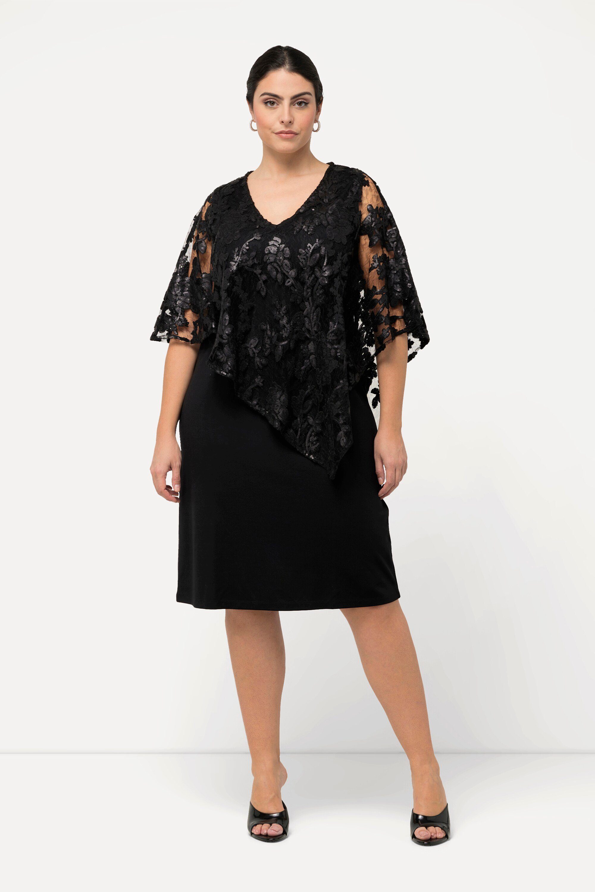 Ulla Popken Abendkleid Kleid Überwurf Pailletten günstig online kaufen