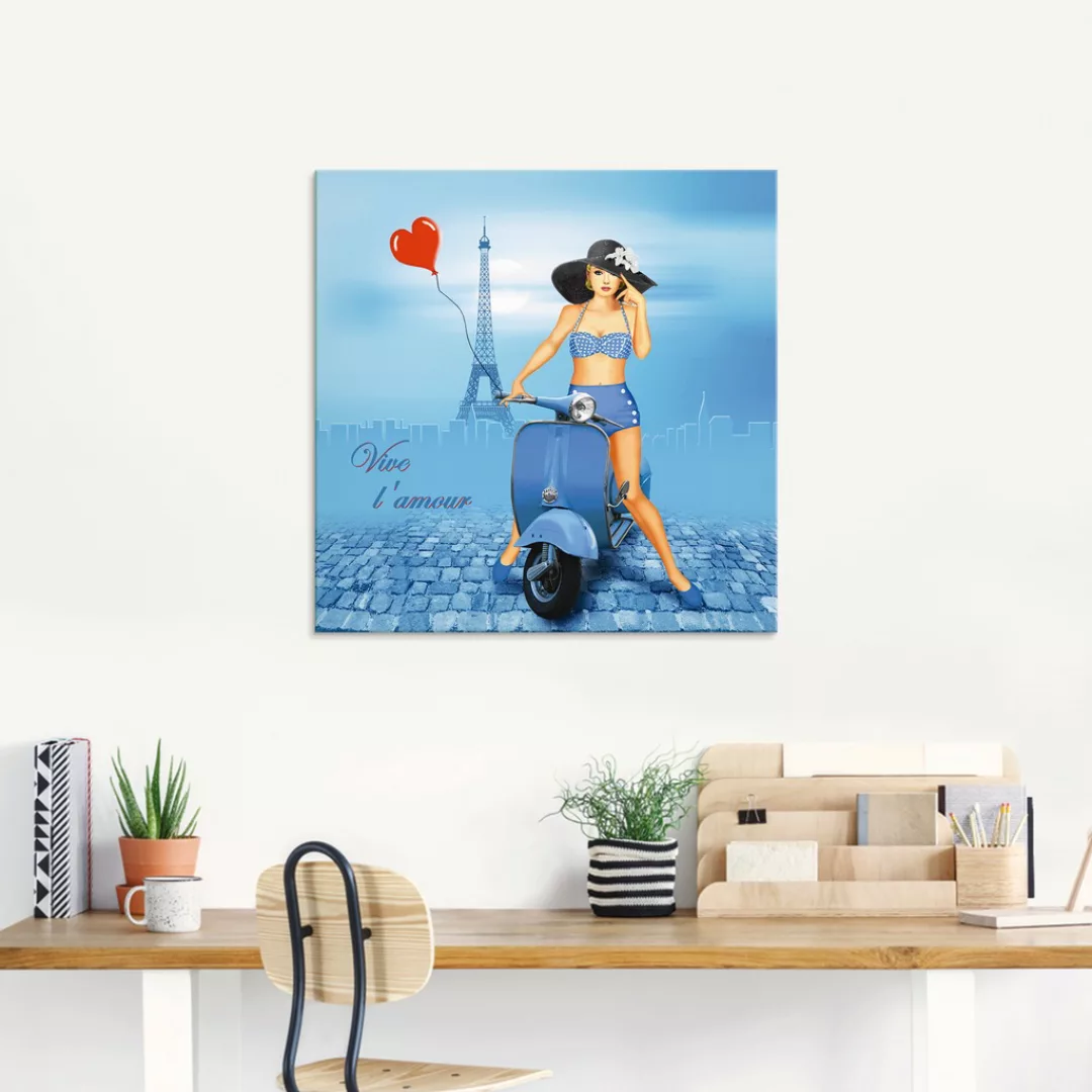 Artland Glasbild »Es lebe die Liebe«, Frau, (1 St.) günstig online kaufen