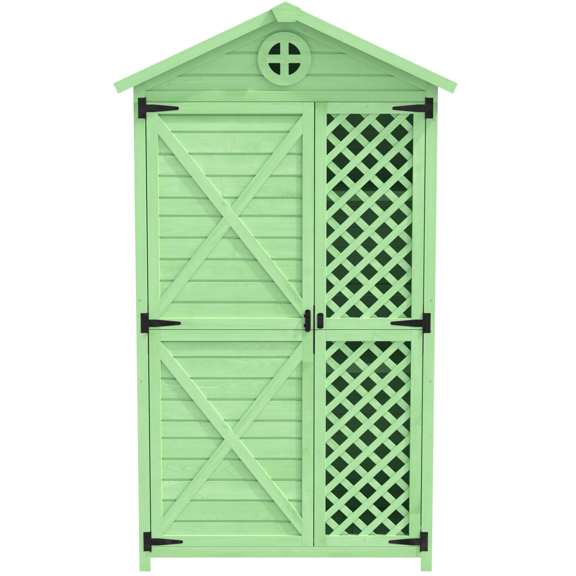 Gartenschrank 90x56x175 cm Wetterfester Geräteschuppen mit Regalen Outdoor- günstig online kaufen