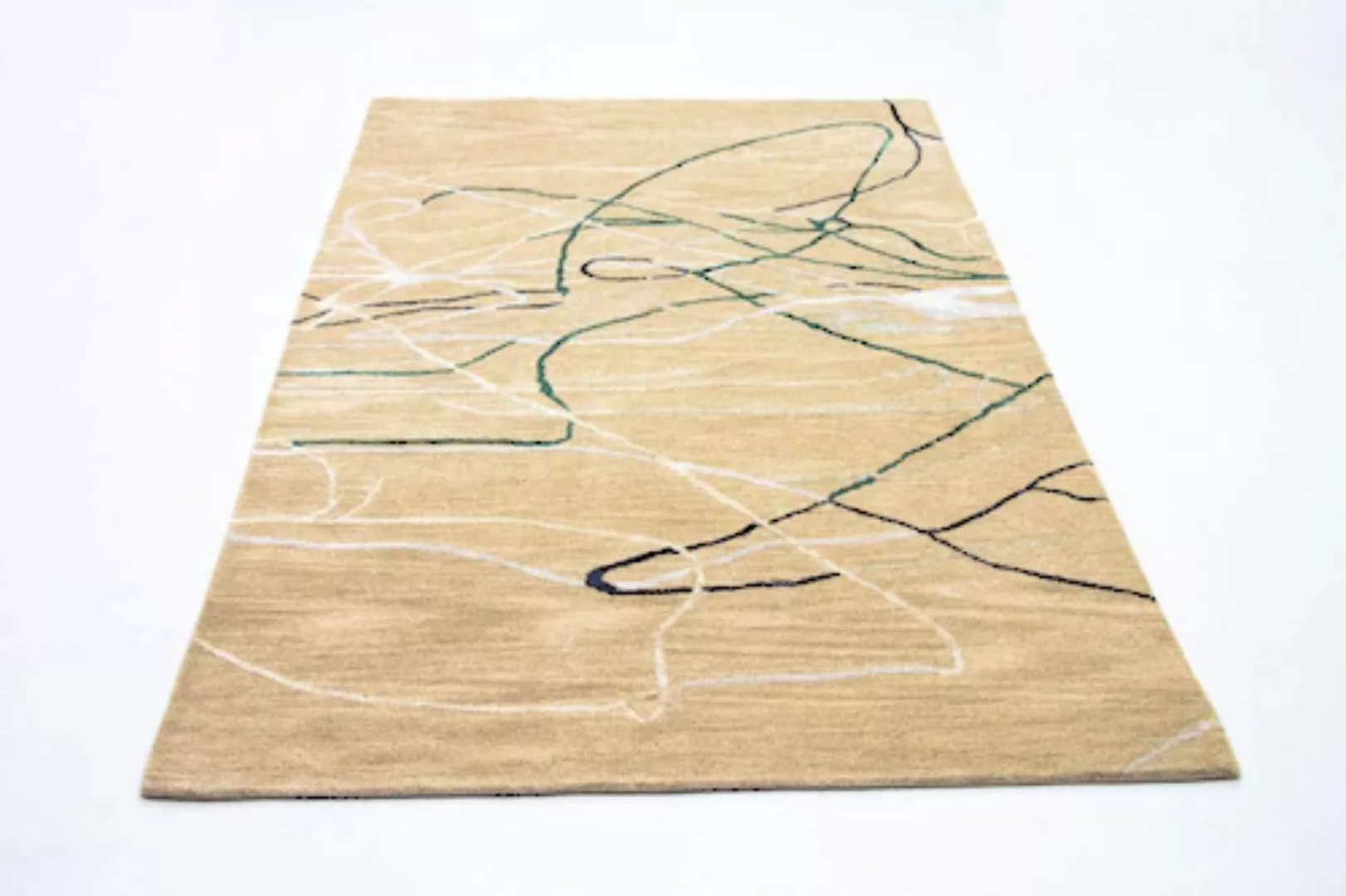 morgenland Wollteppich »Designer Teppich handgetuftet beige«, rechteckig günstig online kaufen
