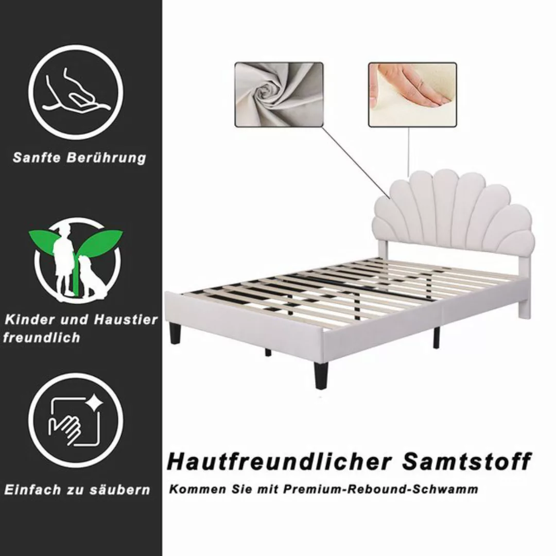 Welikera Jugendbett Doppelbett 140 x 200 cm,Hautfreundlichem Samtstoff,Gäst günstig online kaufen