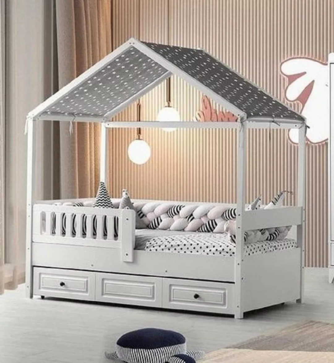 JVmoebel Kinderbett Kinderbett Holzbett Funktionsbett Ausziehbares Bett 200 günstig online kaufen
