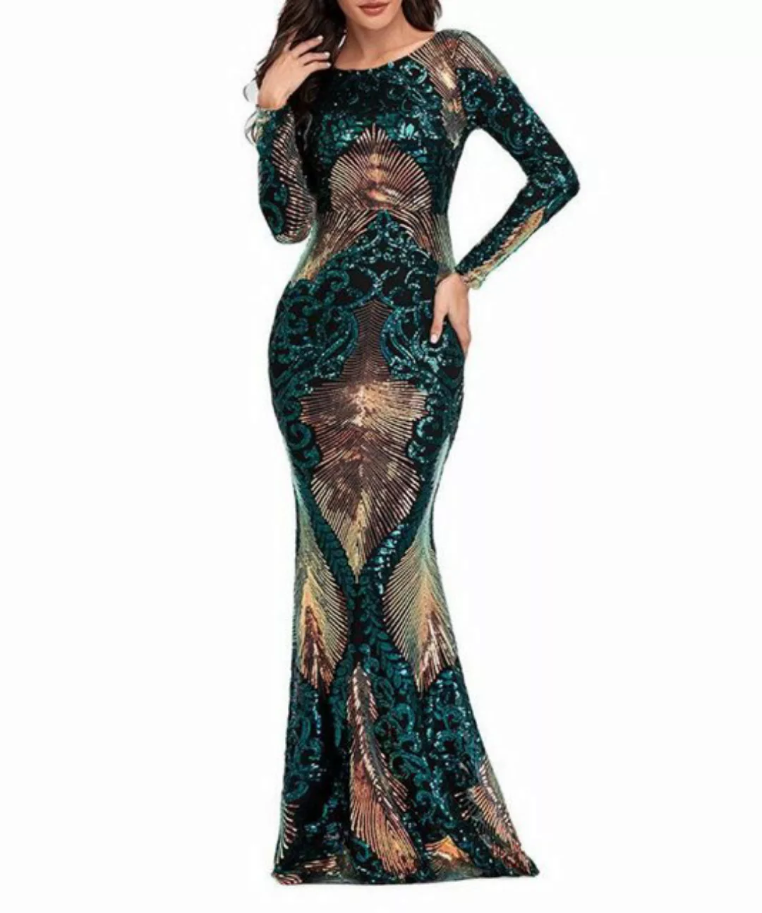 KIKI Abendkleid Abendkleid im Meerjungfrau-Stil mit hoher Taille und langen günstig online kaufen