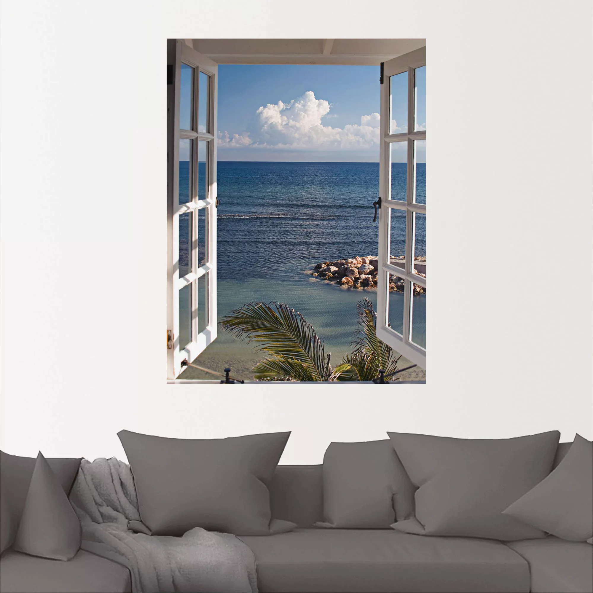 Artland Wandbild "Fenster zum Paradies", Fensterblick, (1 St.), als Alubild günstig online kaufen