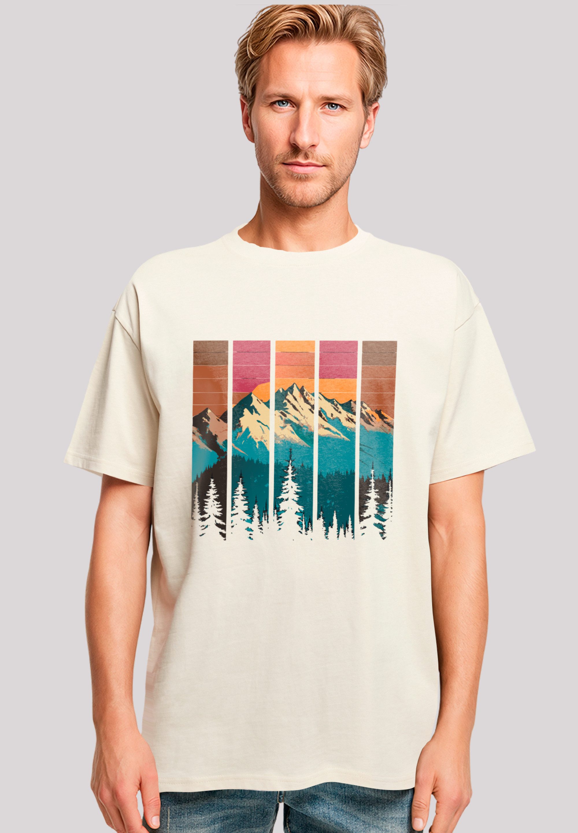 F4NT4STIC T-Shirt Berg Sonnenuntergang Retro Premium günstig online kaufen
