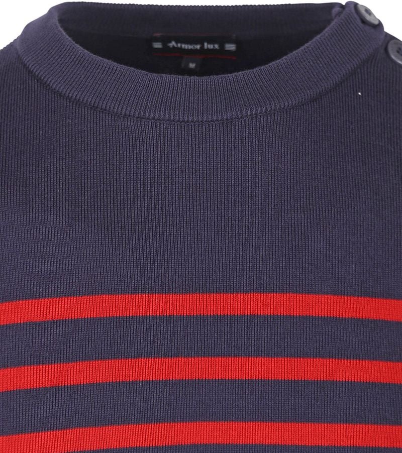 Armor-Lux Groix Pullover Streifen Navy Rot - Größe XXL günstig online kaufen