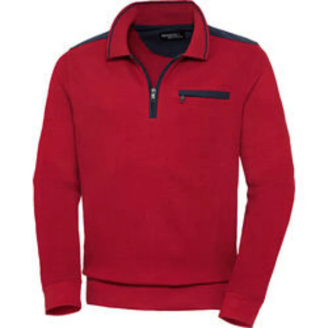 HENSON&HENSON Herren Polo Pullover Zipper günstig online kaufen