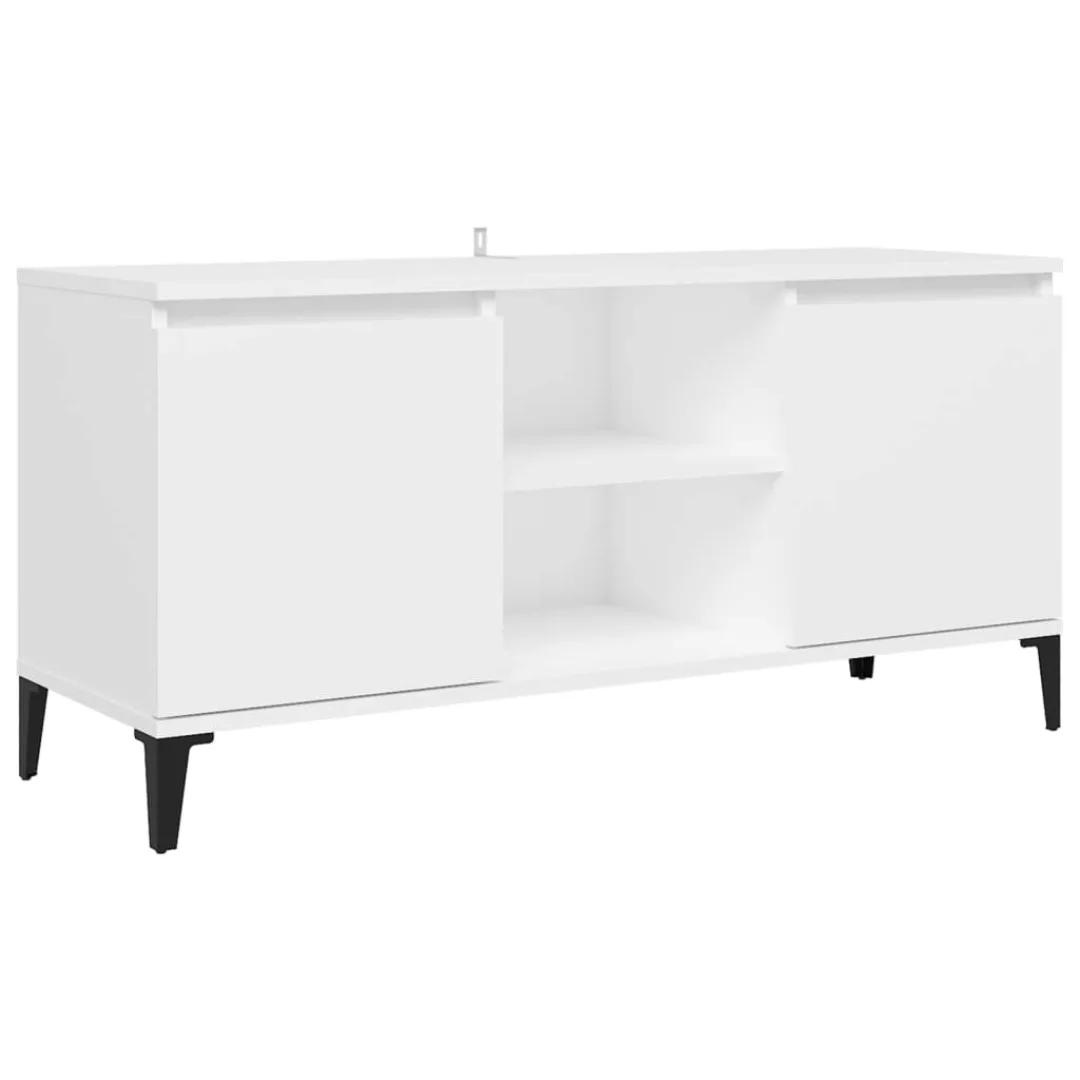 Tv-schrank Mit Metallbeinen Weiß 103,5x35x50 Cm günstig online kaufen