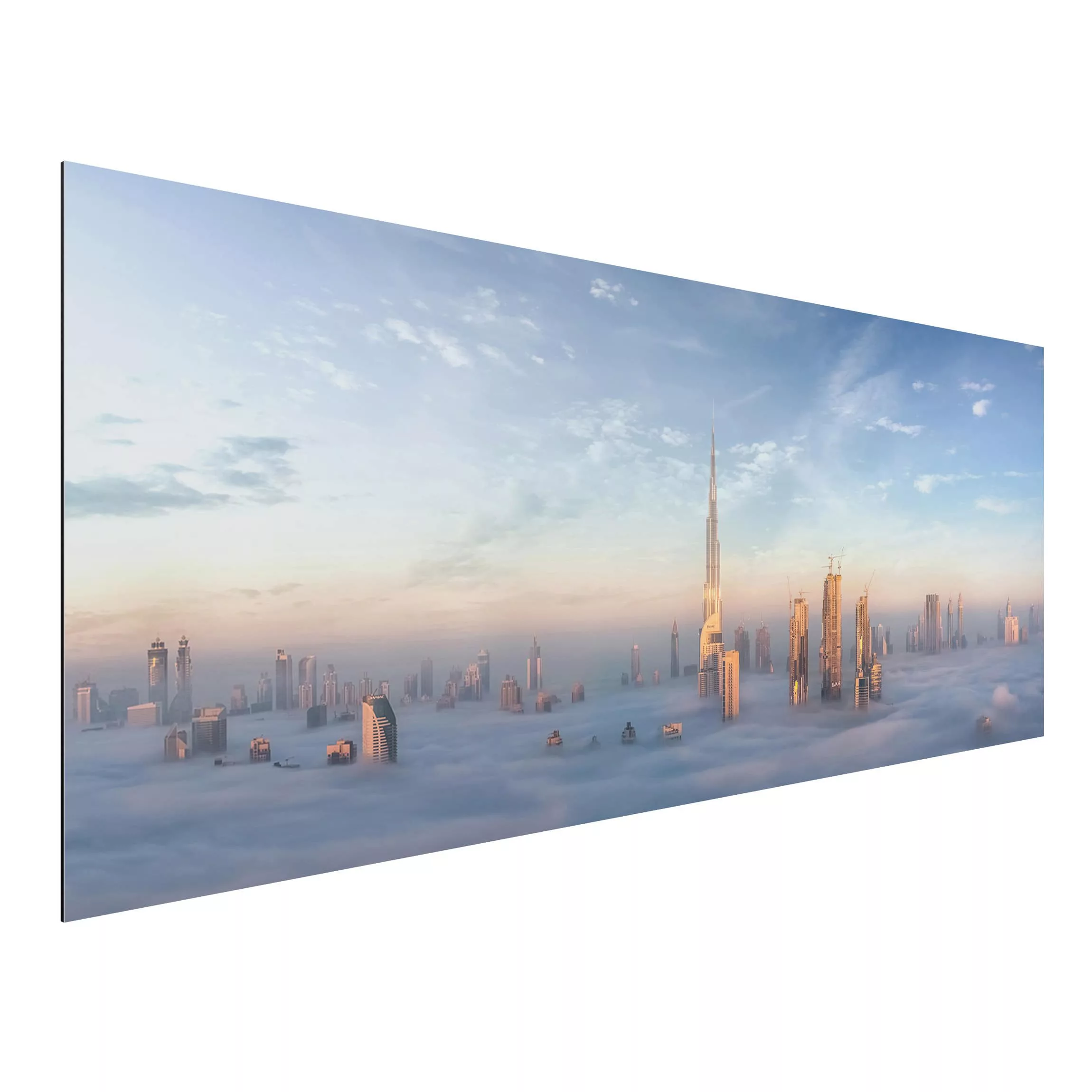 Alu-Dibond Bild Architekur & Skyline - Panorama Dubai über den Wolken günstig online kaufen