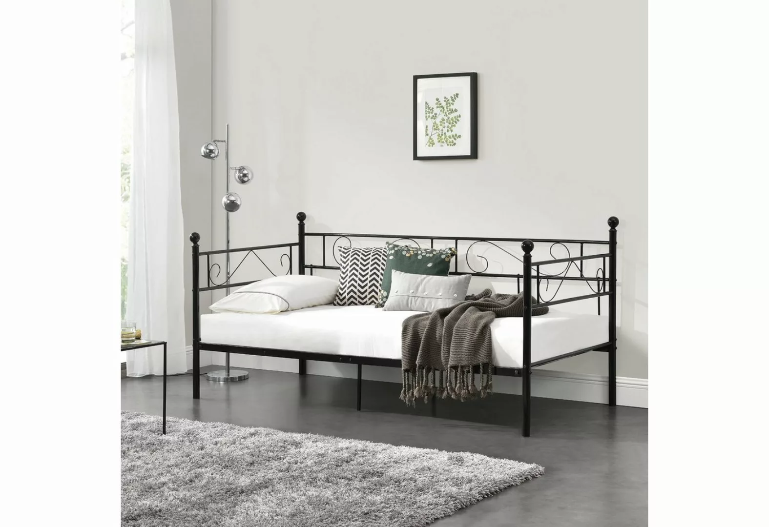 en.casa Metallbett, »Granada« Tagesbett 90x200cm in diversen Farben günstig online kaufen