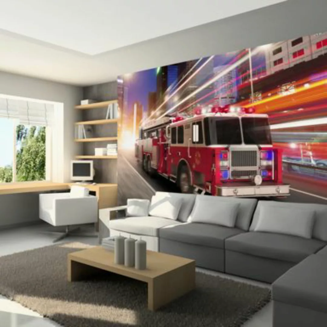 artgeist Fototapete Fire truck mehrfarbig Gr. 200 x 140 günstig online kaufen