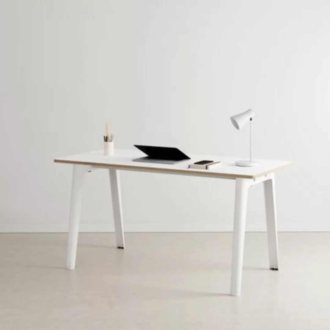 Schreibtisch New Modern plastikmaterial weiß / 150 x 70 cm - Schichtstoff - günstig online kaufen
