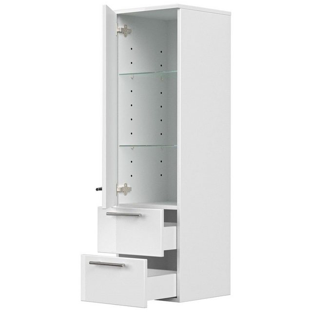 Lomadox Midischrank ABUJA-02 MAPUTO weiß Hochglanz ABUJA-02 mit 2 Schubkäst günstig online kaufen