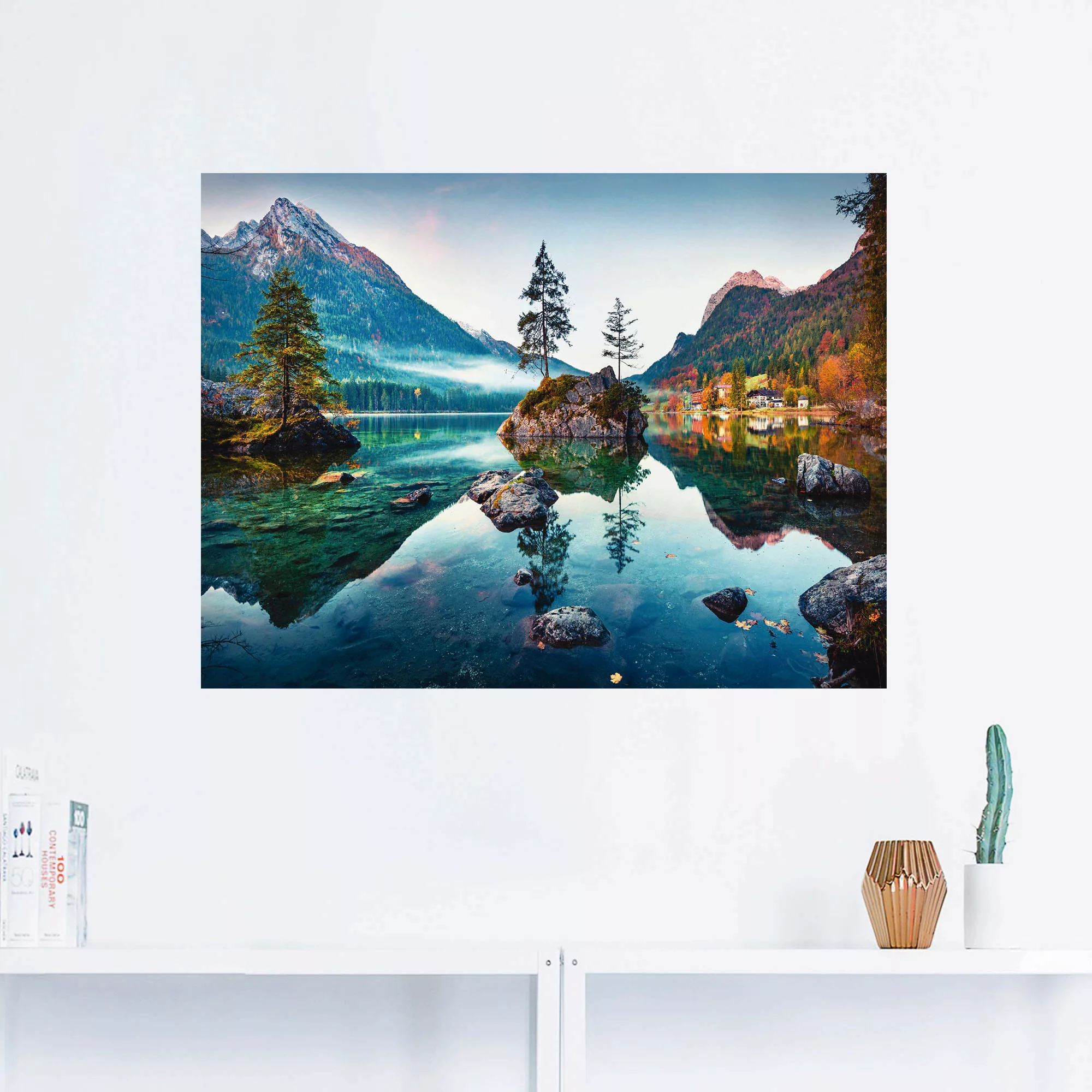 Artland Wandbild "Herbstszene des Hintersee vor Alpen", Seebilder, (1 St.) günstig online kaufen