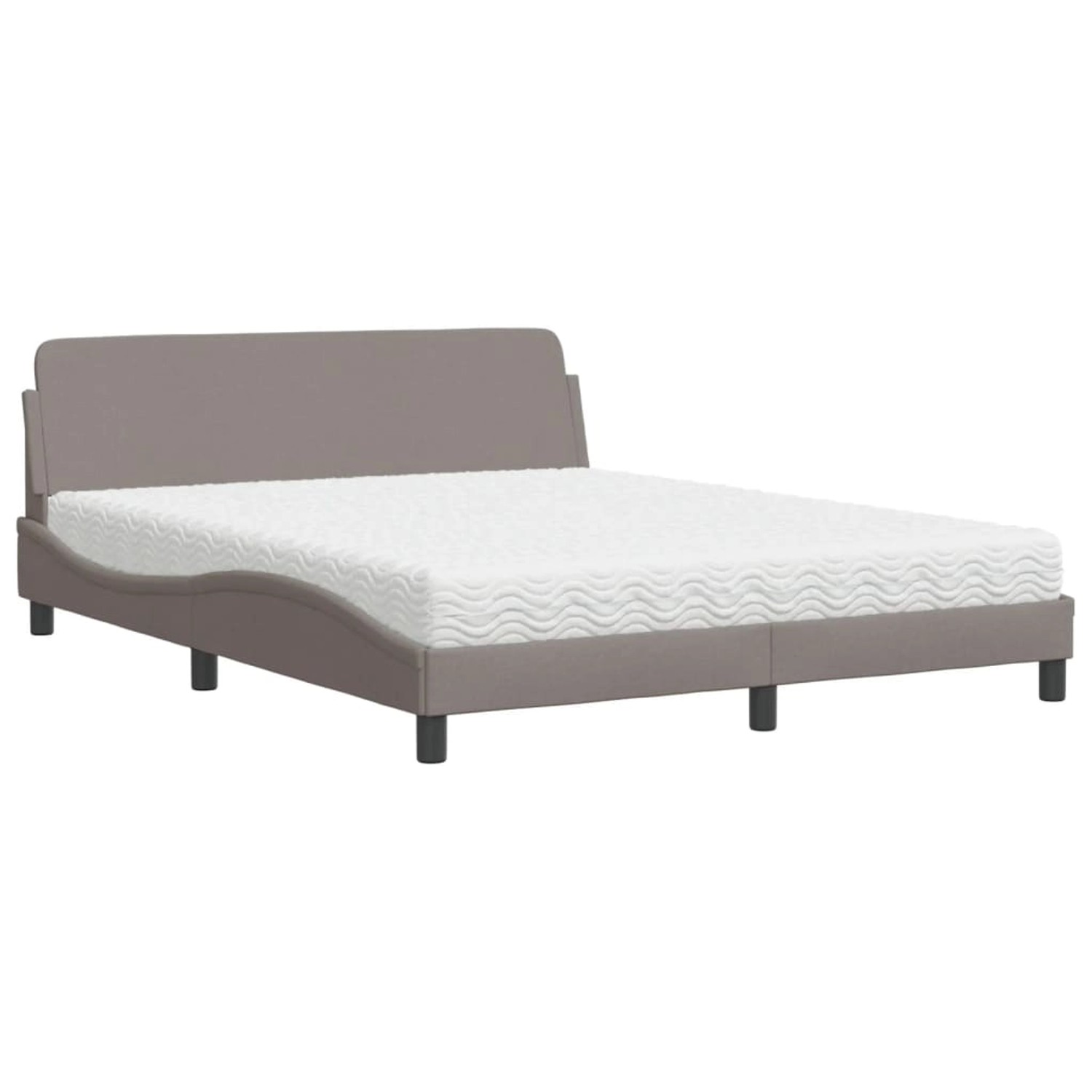 vidaXL Bett mit Matratze Taupe 160x200 cm Stoff Modell 12009194 günstig online kaufen