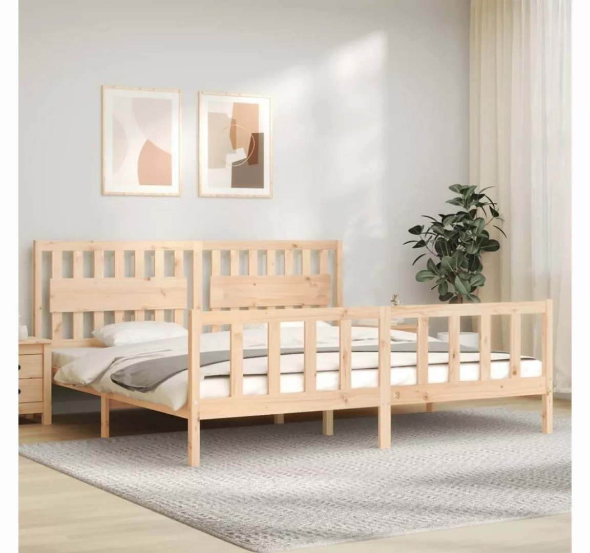 furnicato Bett Massivholzbett mit Kopfteil 200x200 cm günstig online kaufen