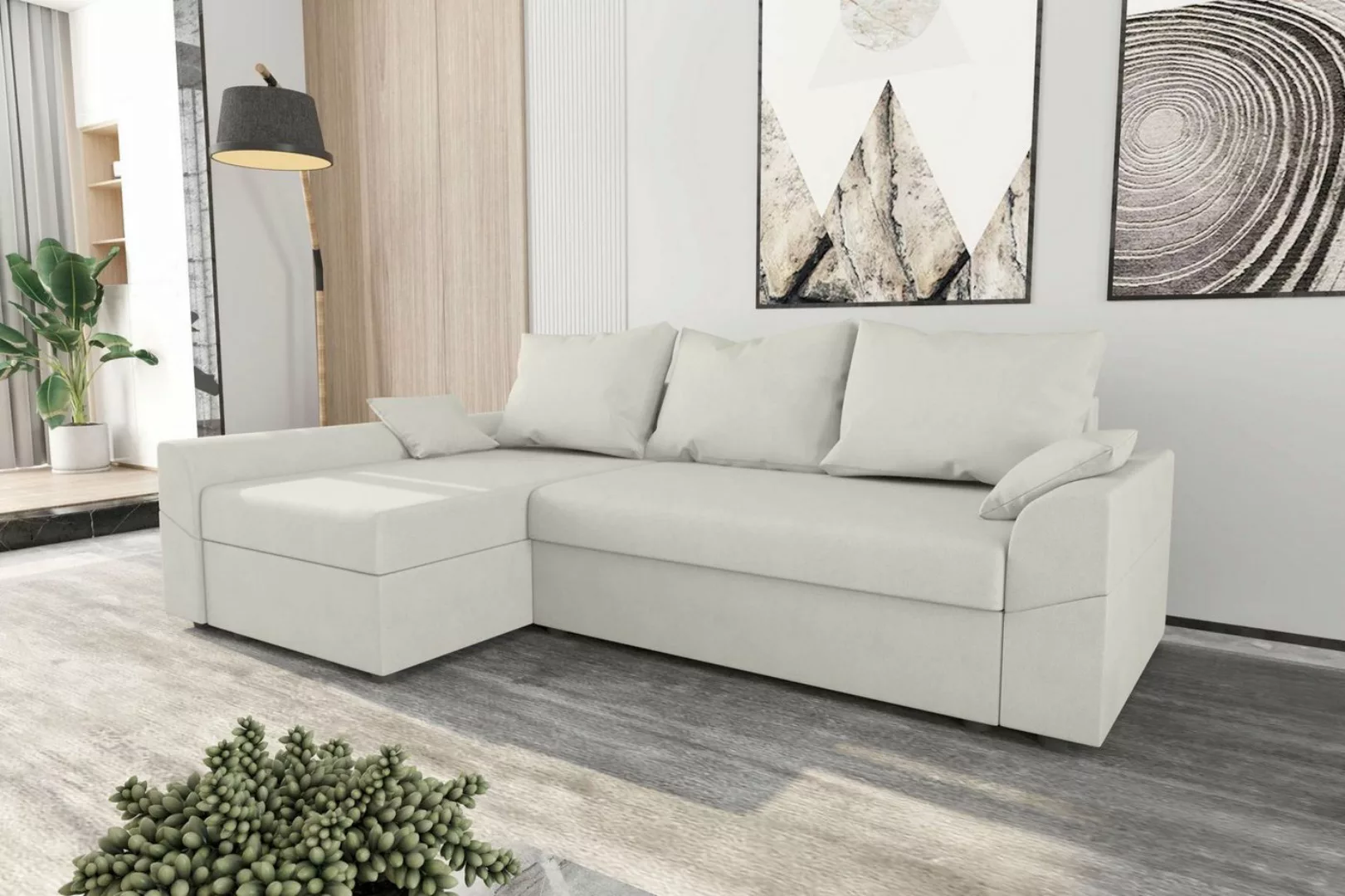 Stylefy Ecksofa Aurora, L-Form, Eckcouch, Sofa, Sitzkomfort, mit Bettfunkti günstig online kaufen
