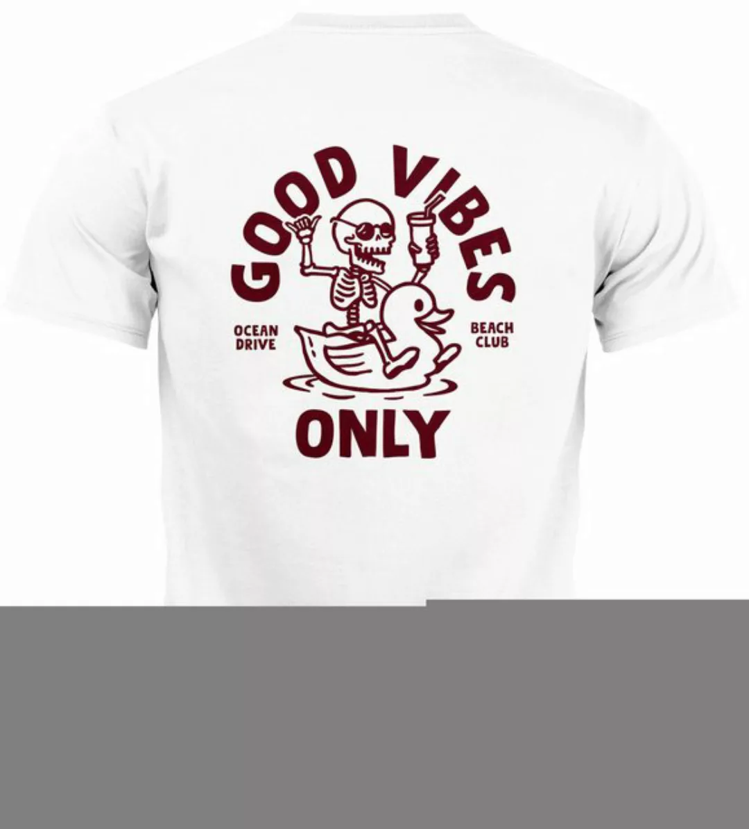 Neverless Print-Shirt Herren T-Shirt Backprint Good Vibes Only Quitsche-Ent günstig online kaufen