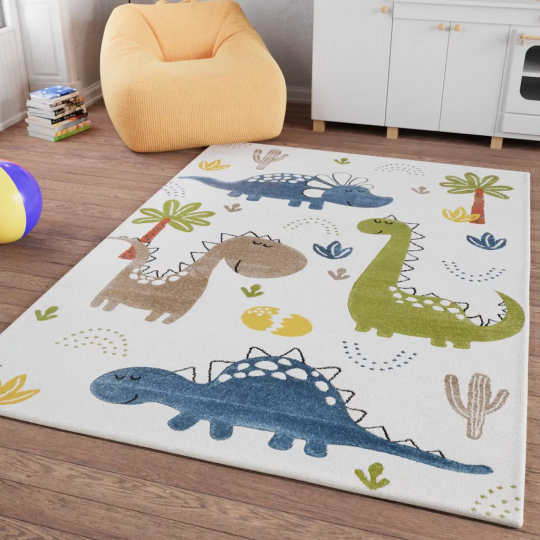 SMART KIDS Kinderteppich »Dino & Friends«, rechteckig, Moderner Spielteppic günstig online kaufen