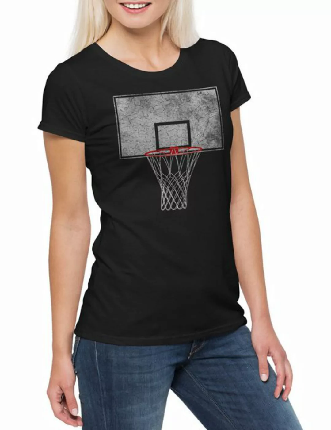 Urban Backwoods Print-Shirt Basketball Backboard Damen T-Shirt Court Street günstig online kaufen