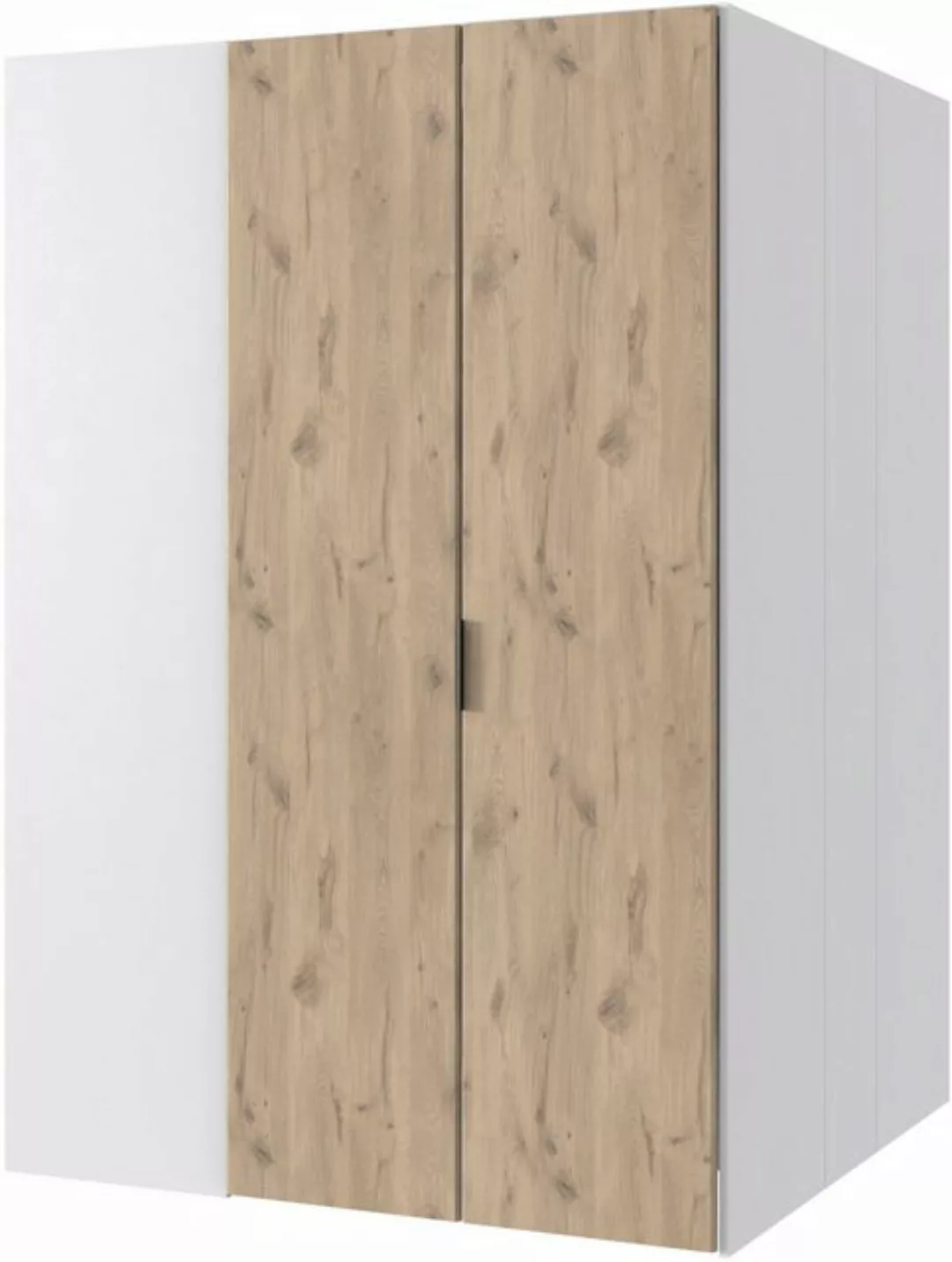 Wimex Drehtürenschrank begehbar, 9 Böden, weiss / Viking oak Dekor - 135x19 günstig online kaufen