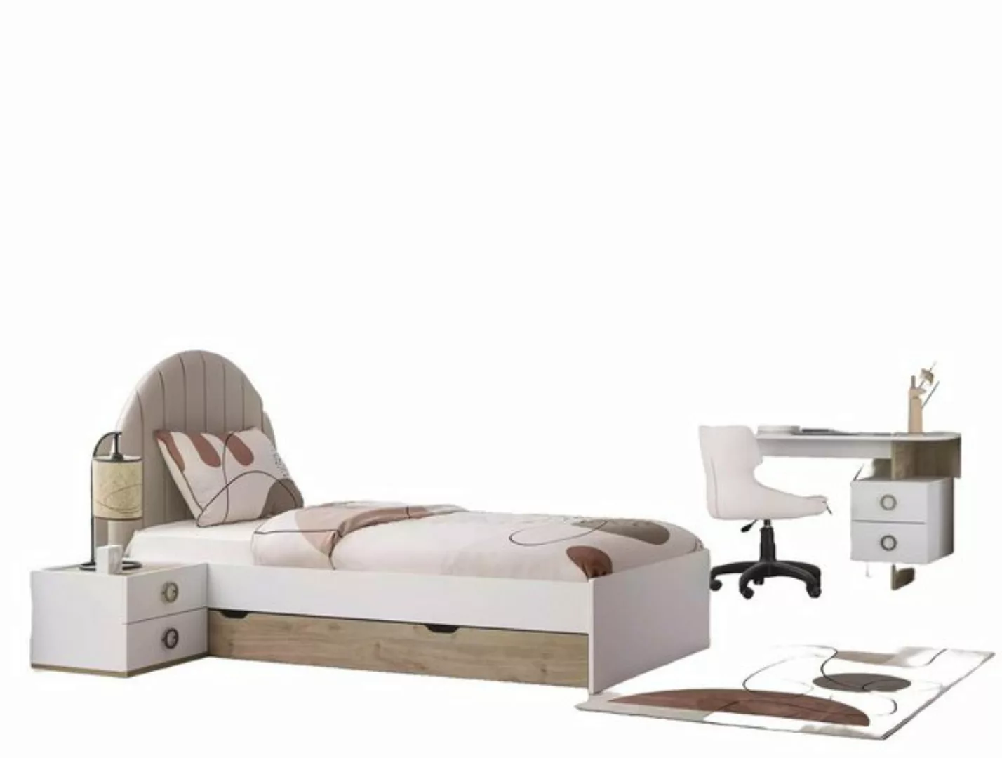 Xlmoebel Bett Kinderbettgestell in Weiß aus Holz für ein modernes Kinderzim günstig online kaufen