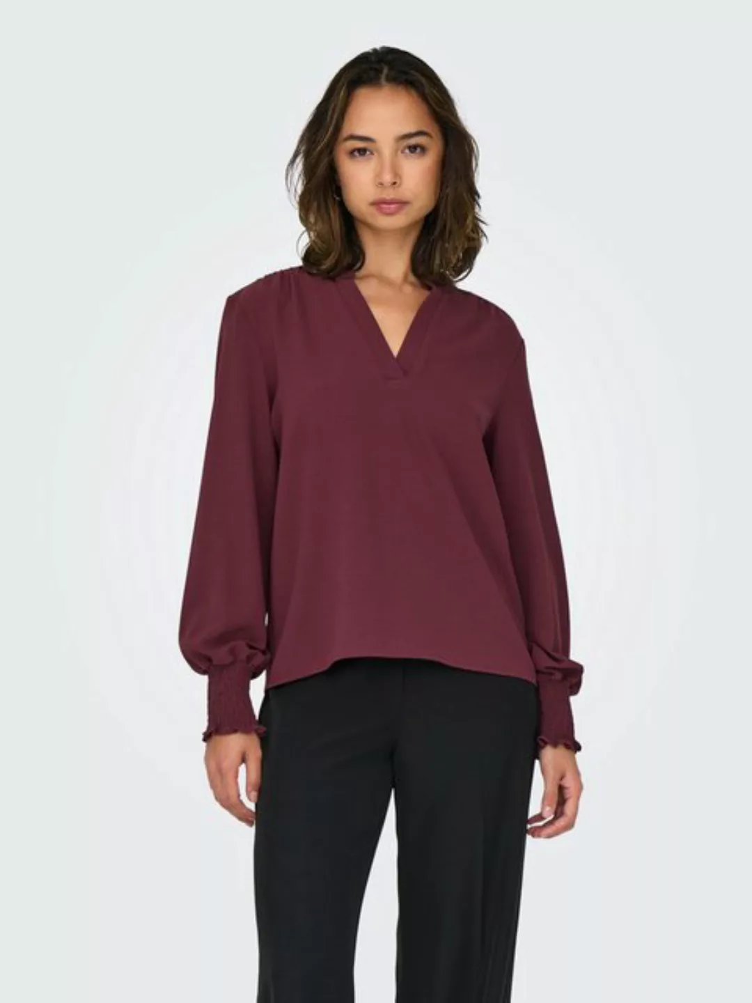 ONLY Blusenshirt ONLMETTE V-NECK LS SMOCK TOP NOOS WVN günstig online kaufen