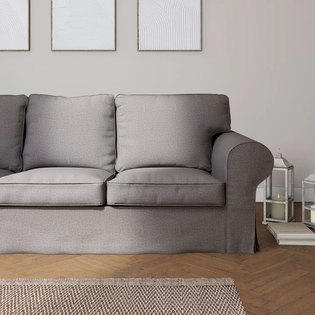 Bezug für Ektorp 3-Sitzer Schlafsofa, neues Modell (2013), grau, 40cm x 30c günstig online kaufen