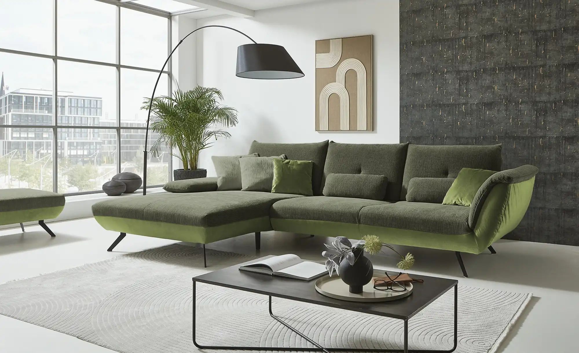 Ecksofa  Celine ¦ grün ¦ Maße (cm): B: 316 H: 90 T: 190.0 Polstermöbel > So günstig online kaufen