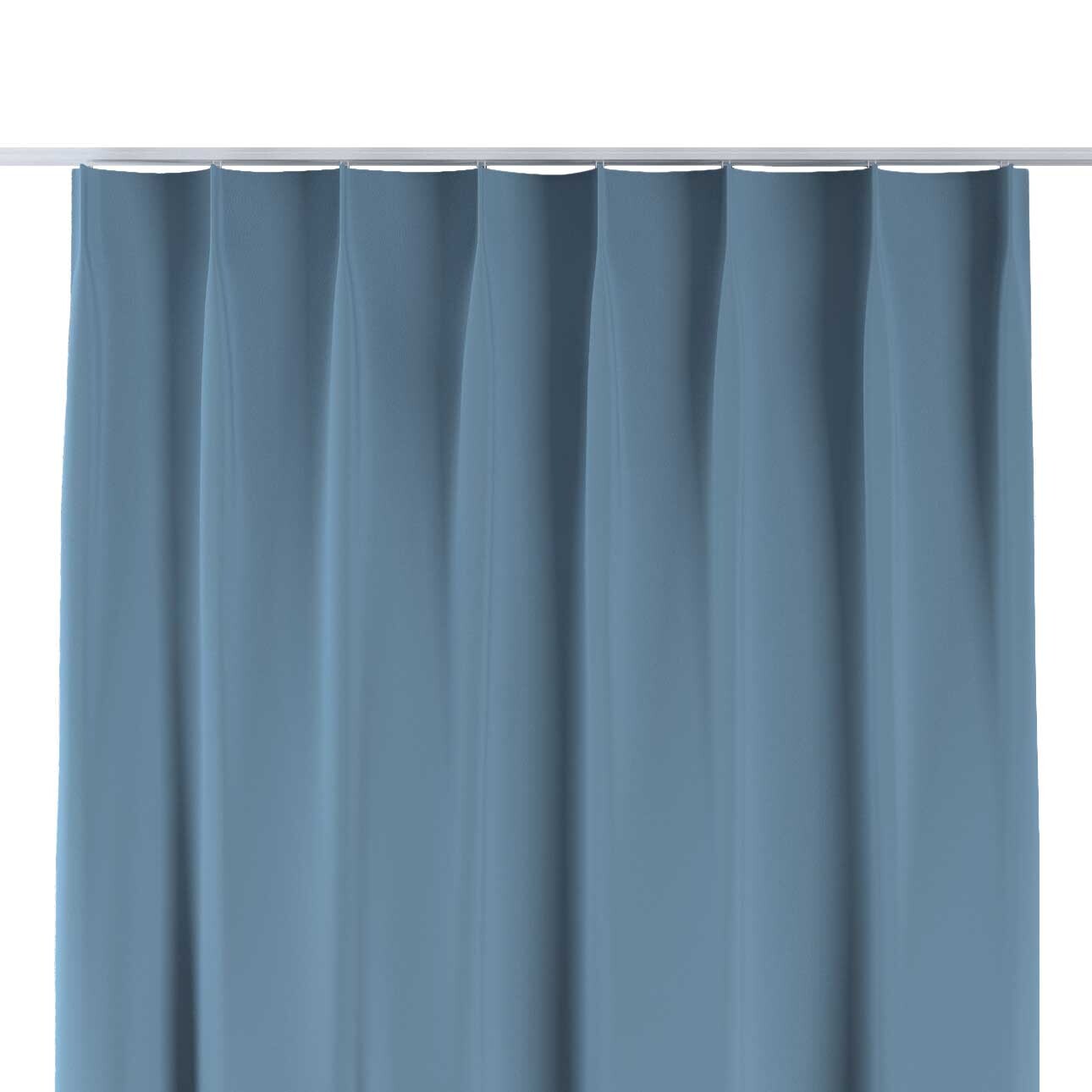 Vorhang mit flämischen 1-er Falten, blau, Blackout (verdunkelnd) (269-08) günstig online kaufen