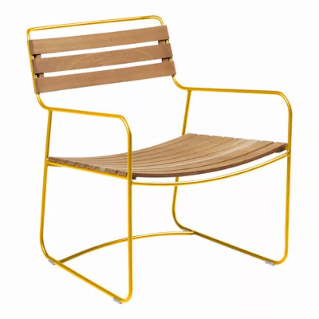 Lounge Sessel Surprising Teck gelb holz natur / Holz & Metall - Fermob - Ho günstig online kaufen