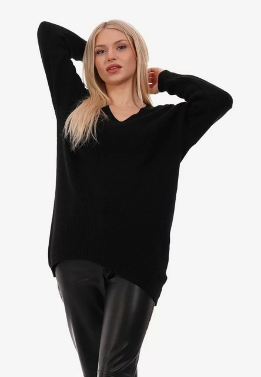 YC Fashion & Style Strickpullover Pullover mit V-Ausschnitt One Size (1-tlg günstig online kaufen