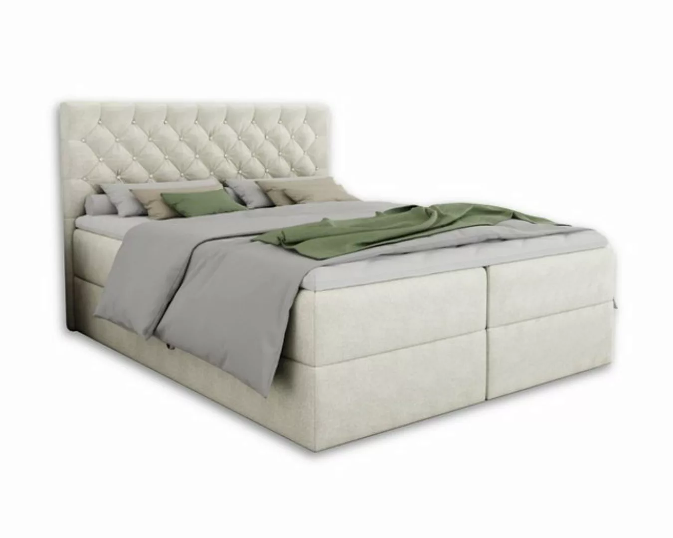 Deine Möbel 24 Boxspringbett ARAMI Boxbett Polsterbett in Velour / Samt, in günstig online kaufen