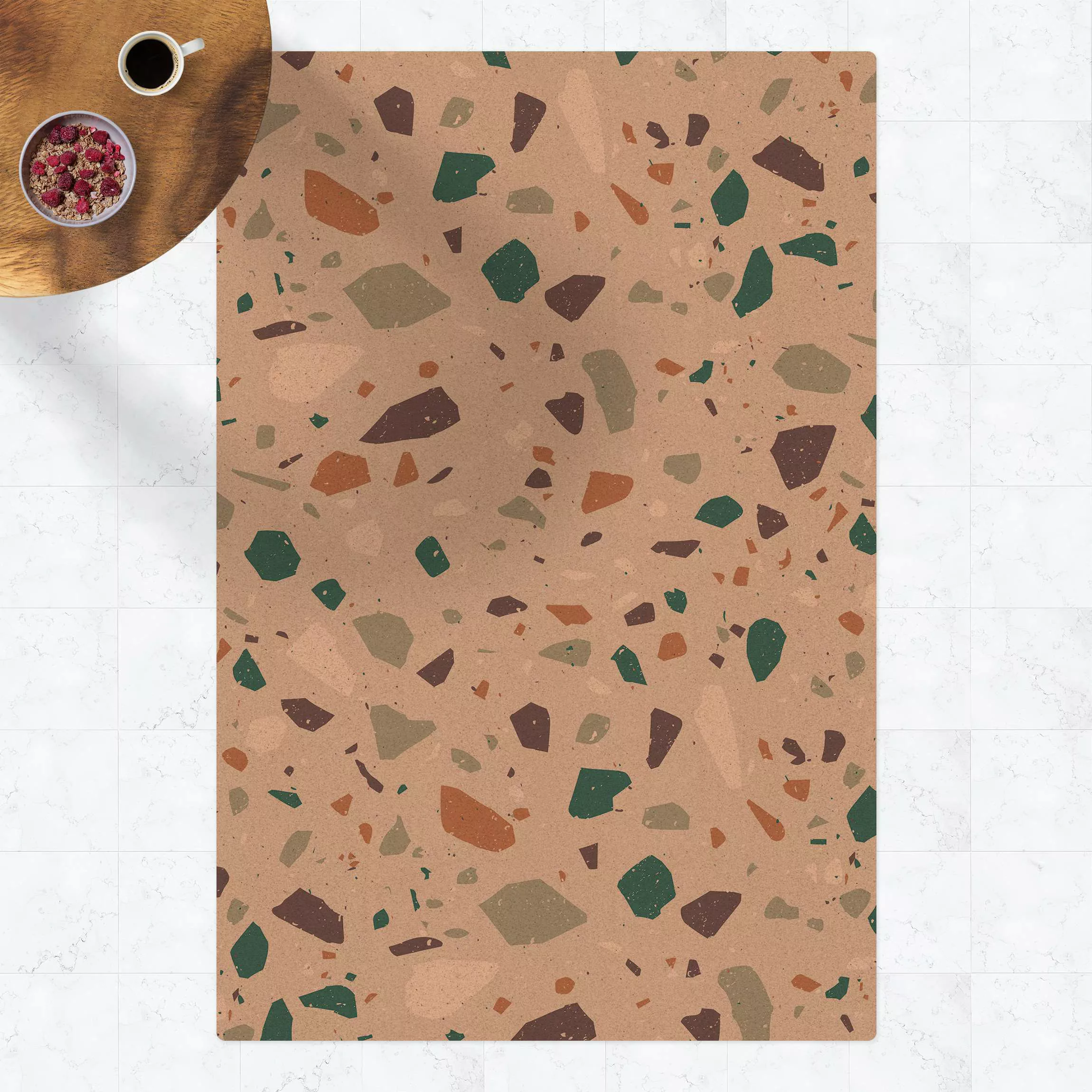 Kork-Teppich Detailliertes Terrazzo Muster Grosseto günstig online kaufen