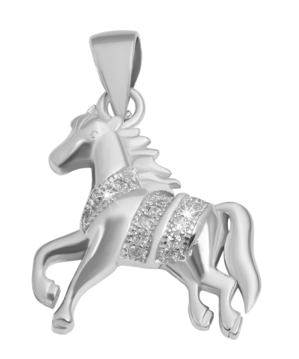 Adelia´s Kettenanhänger "Anhänger Pferd aus 925 Silber mit Zirkonia" günstig online kaufen