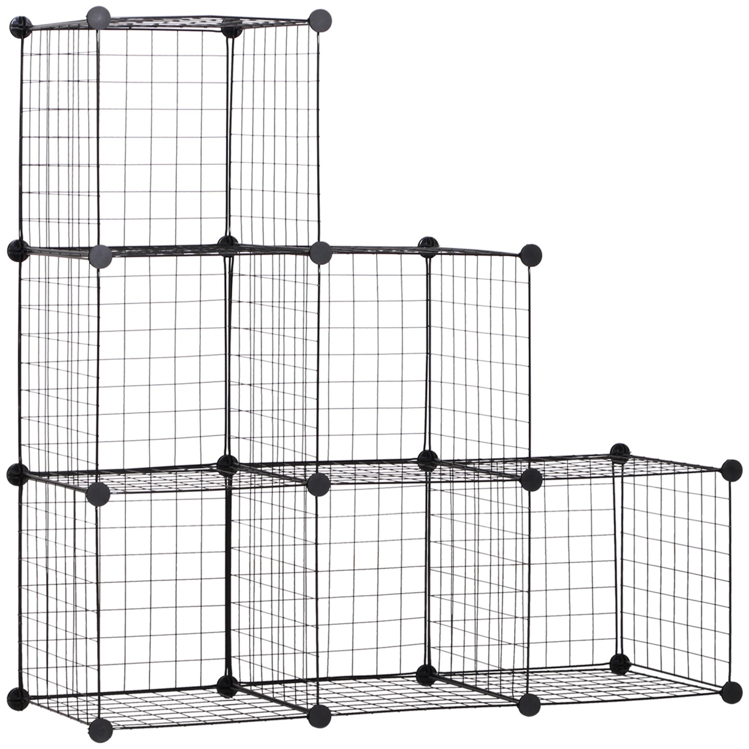 HOMCOM Würfelregal  mit 6 Fächern Metall Schwarz 109L x 37B x 109H cm günstig online kaufen