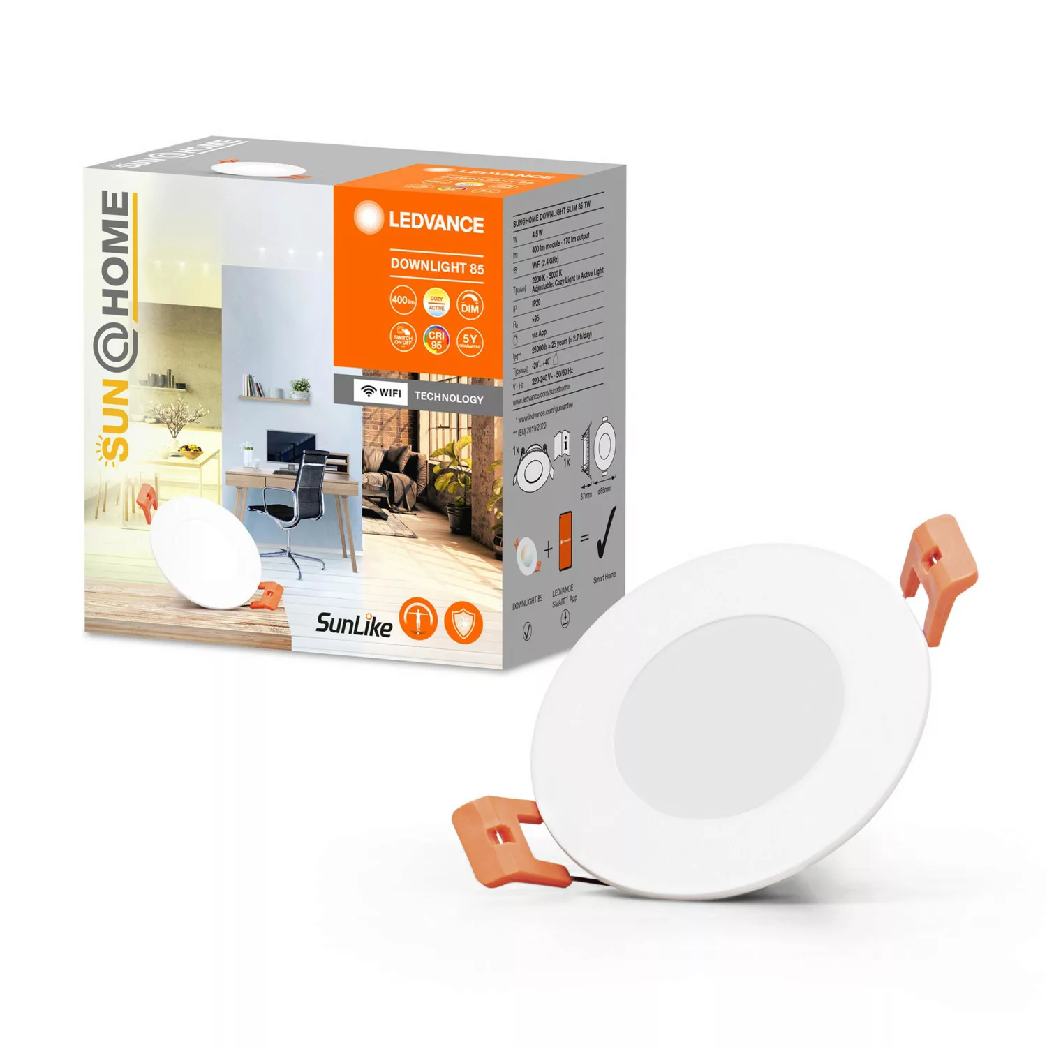 Ledvance LED Spot Downlight Slim Sun@Home Smart+ Weiß Ø 8,5 cm günstig online kaufen
