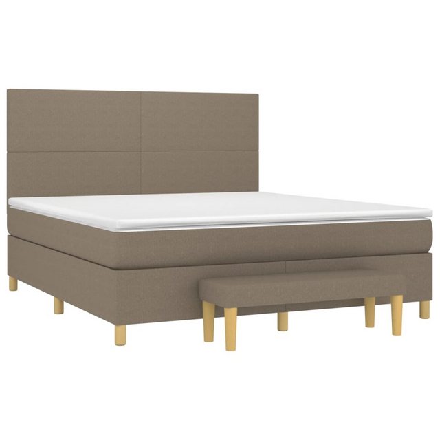 vidaXL Boxspringbett Boxspringbett mit Matratze und Fusshocker Stoff (160 x günstig online kaufen